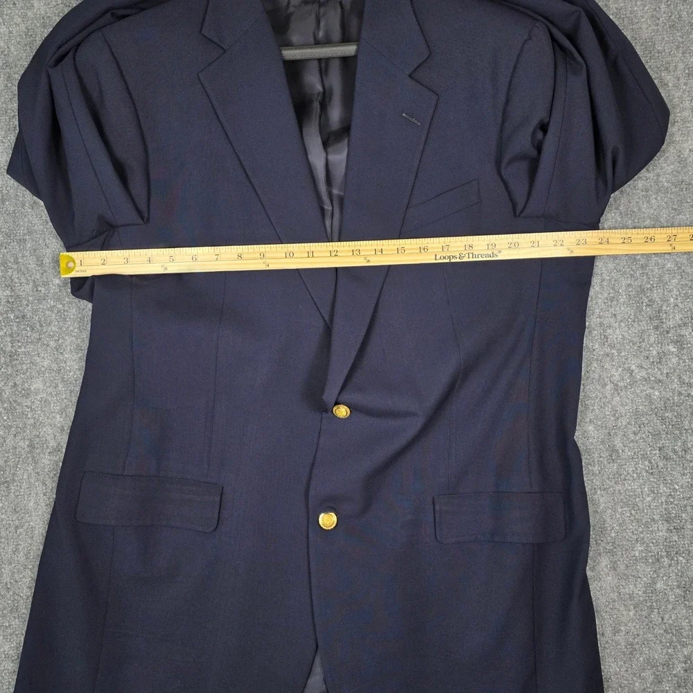 Vintage Hickey‎ Freeman 46XL Navy Wool Blazer Nordstrom USA Union Made Gold Btn